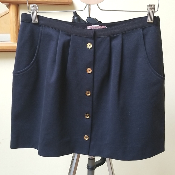 Juicy Couture Button Front Navy Mini Skirt Size L - Picture 2 of 12